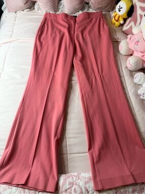Ann Taylor Women’s Wide-Leg Coral Pink Trousers Size Petite 10